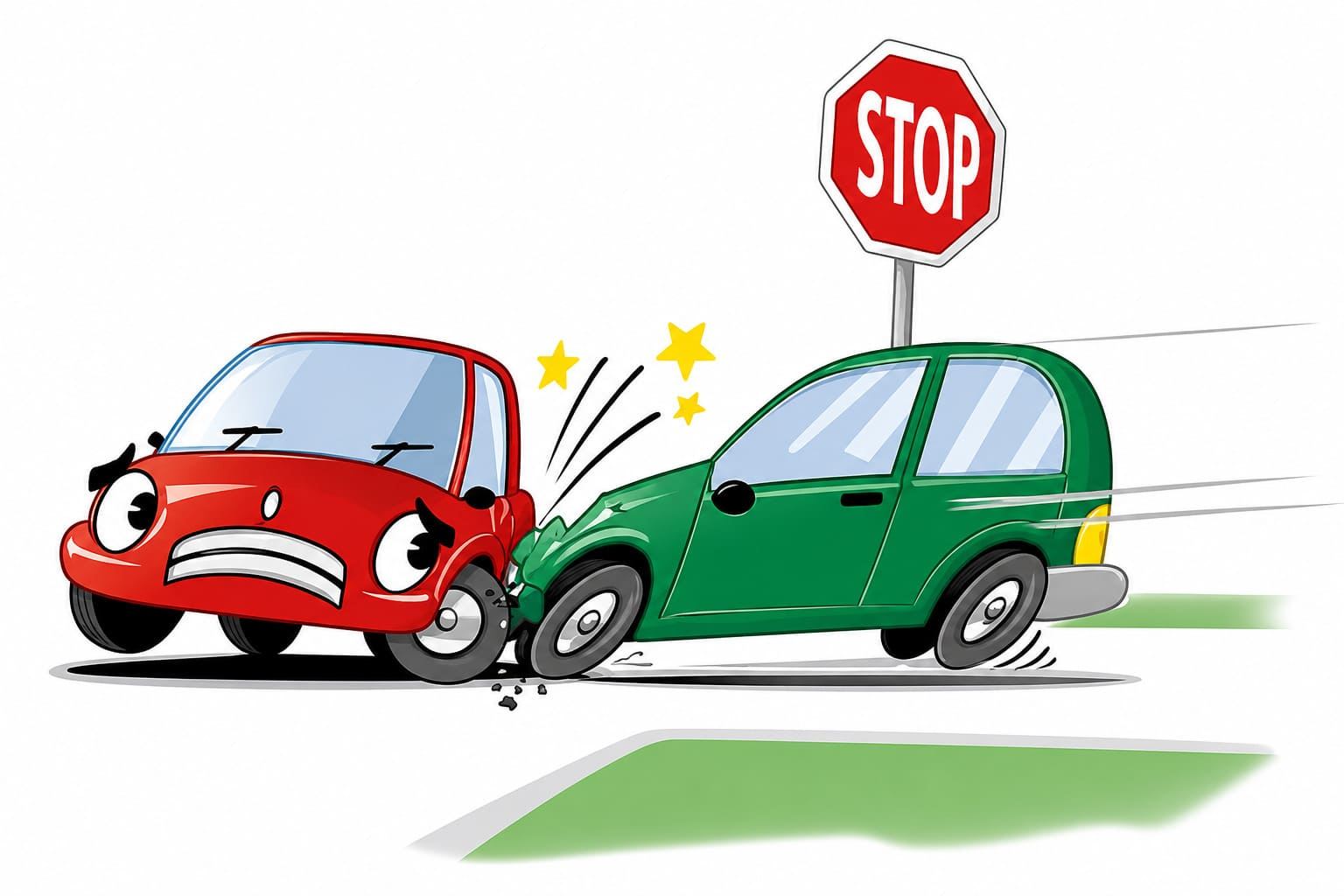 Illustration eines Verkehrsunfalls mit Kfz-Gutachten